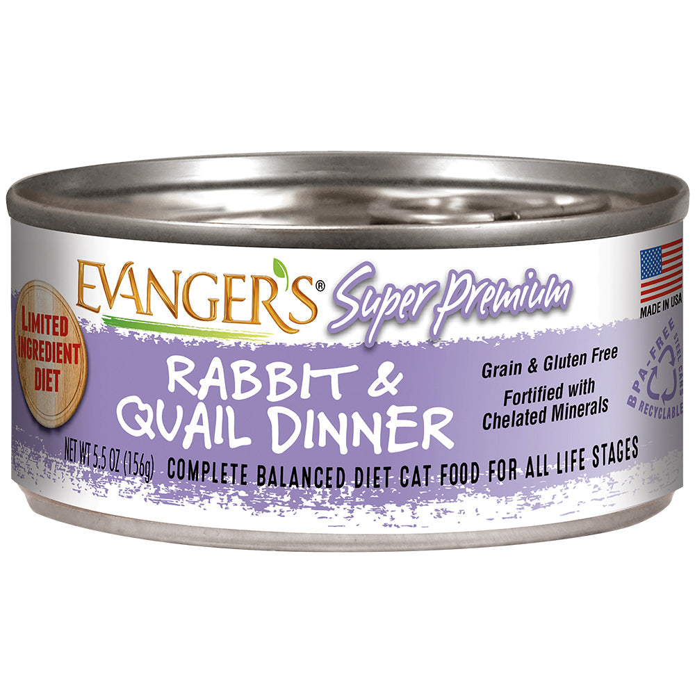Comida húmeda para gatos Evanger's All Life Stages Super Premium Rabbit & Quail Dinner (157 g)
