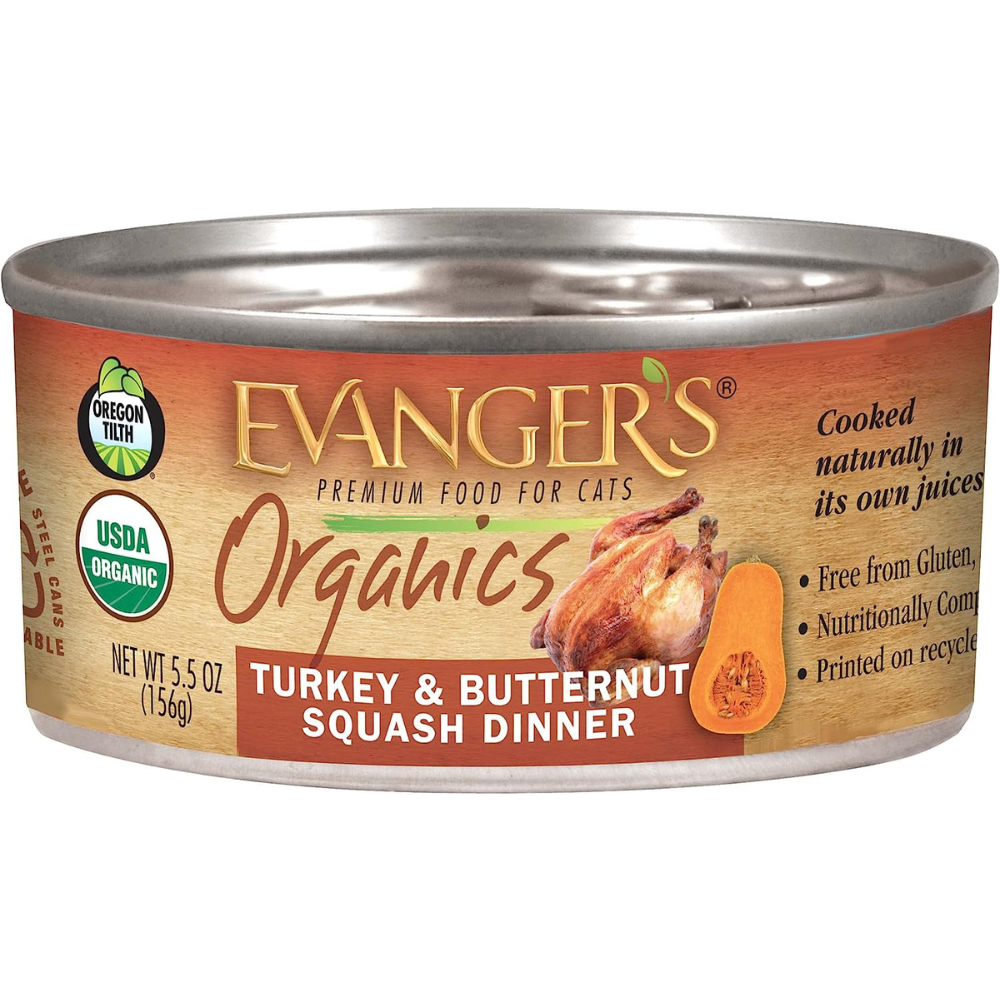 Comida húmeda para gatos Evanger's All Life Stages Organics de pavo y calabaza (157 g)