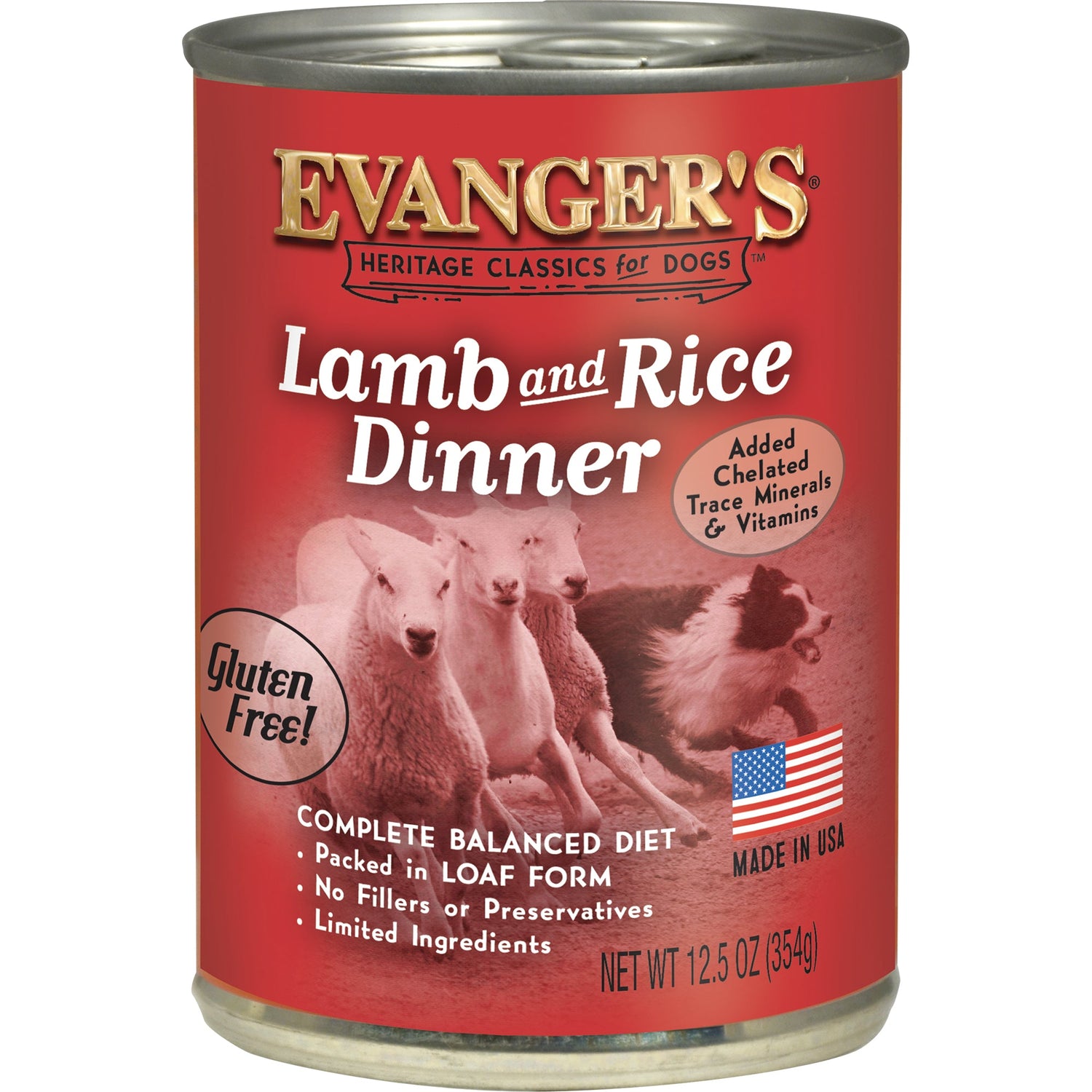 Comida húmeda Evanger's Classic All Life Stages con cordero y arroz para perros (12.5 oz)