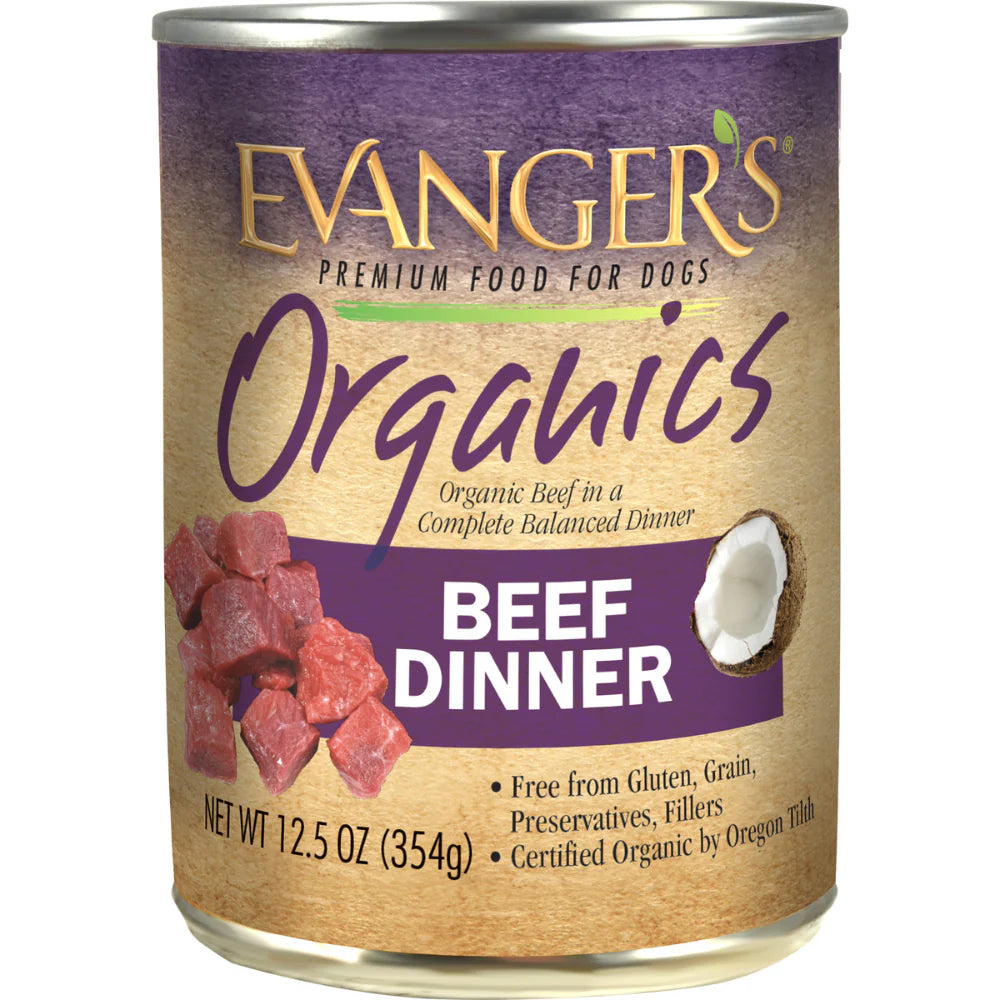 Comida húmeda para perros Evanger's Organics All Life Stages Beef Dinner (12.5 oz)