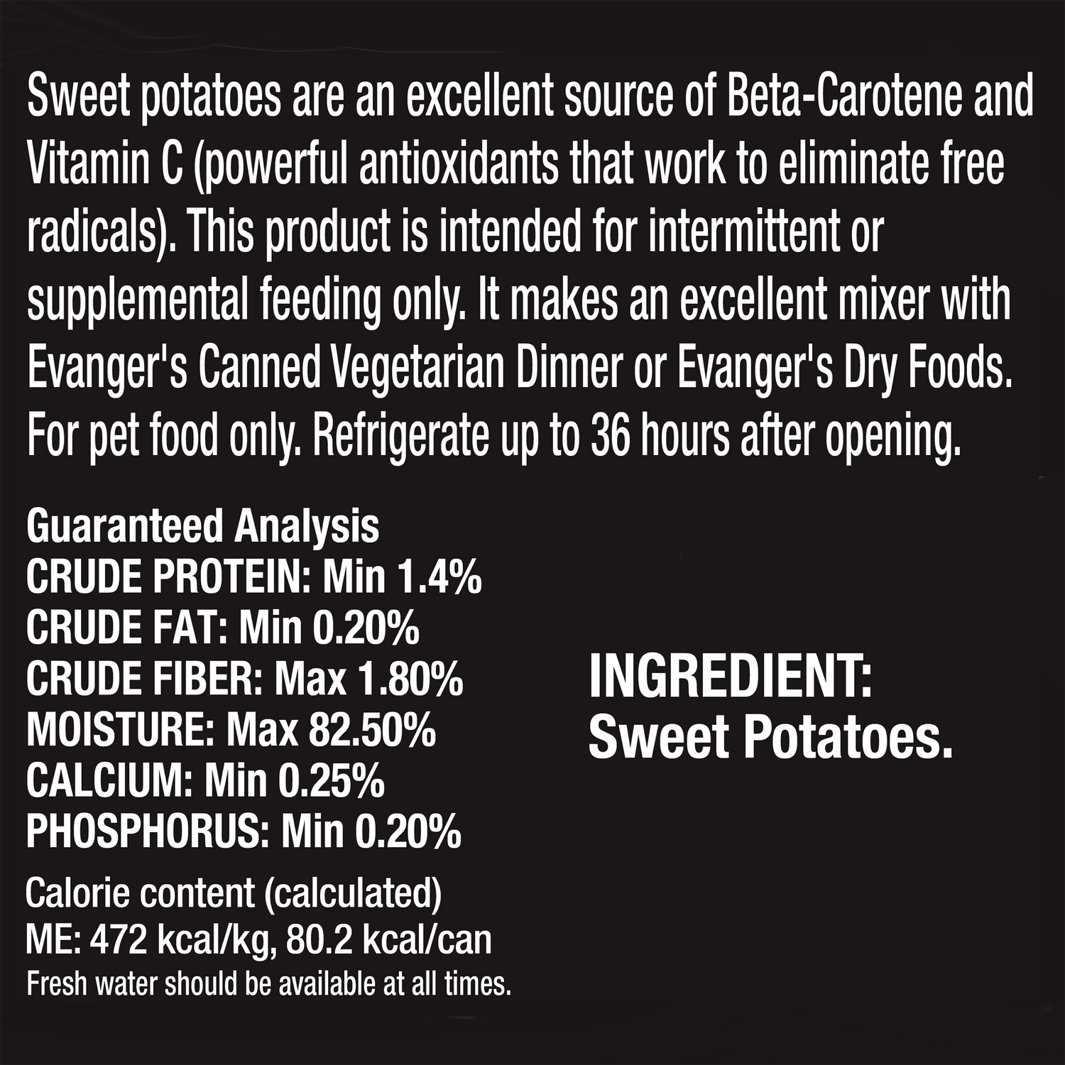 Evanger's Complements Grain Free All Life Stages Sweet Potato - Alimento húmedo para perros y gatos (340 g)