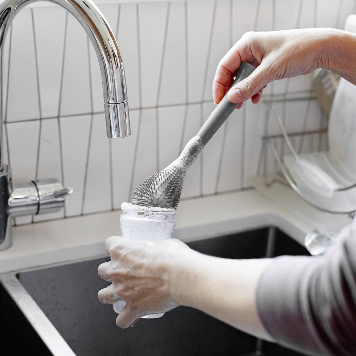 Premium Silicone Bottle & Cookware Cleaning Brush