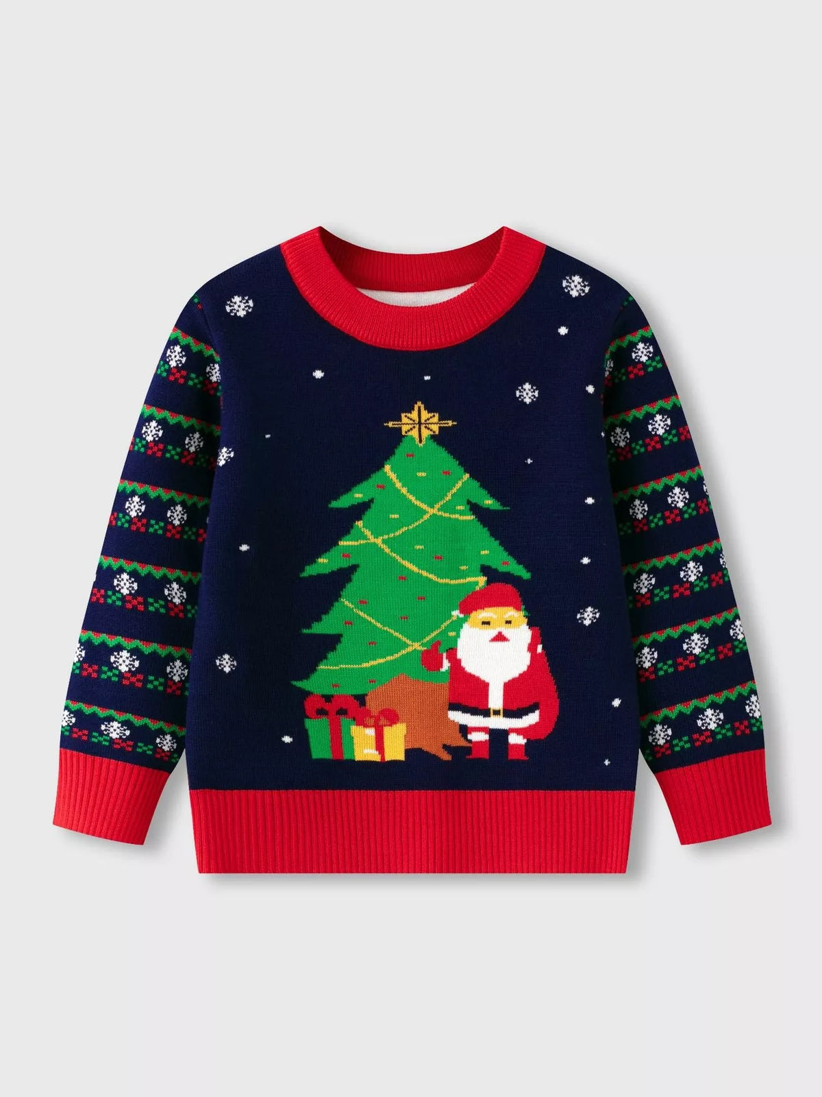 Children's Christmas Tree Round Neck Sweater