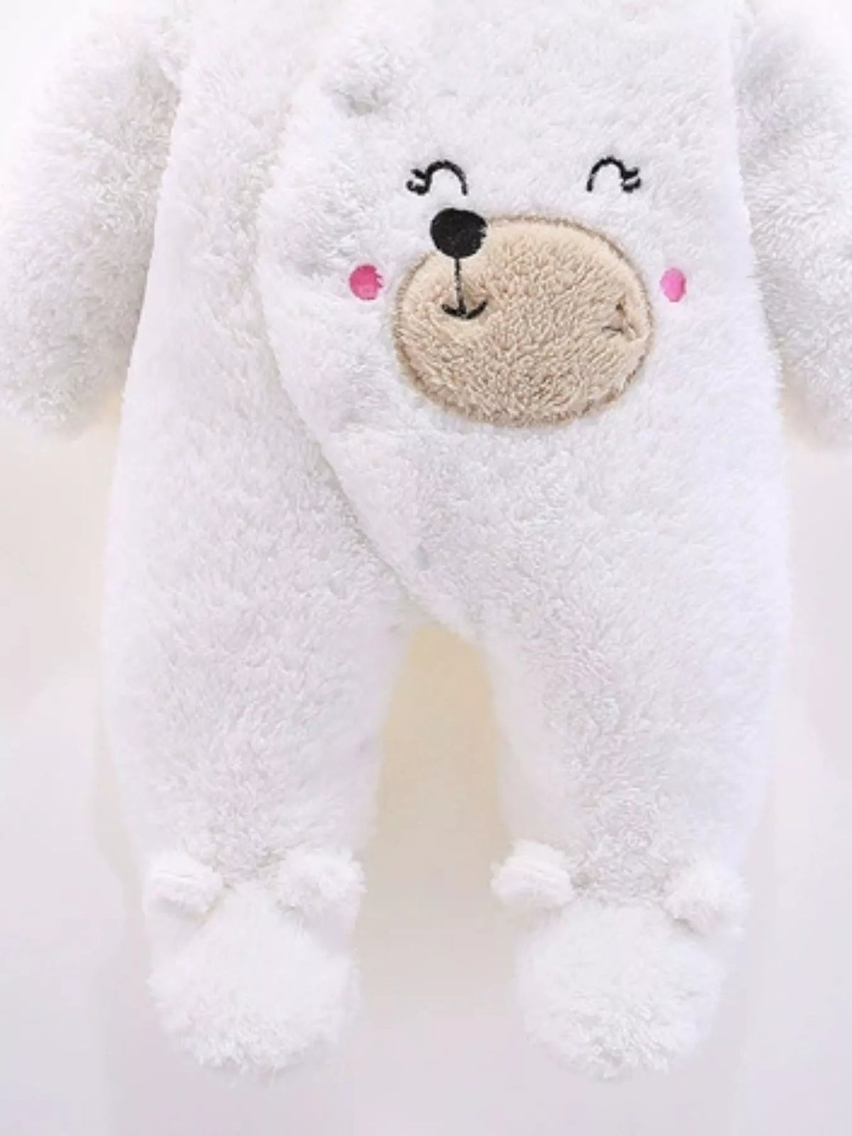 Children's Cute Bear Hooded Fleece One-Piece