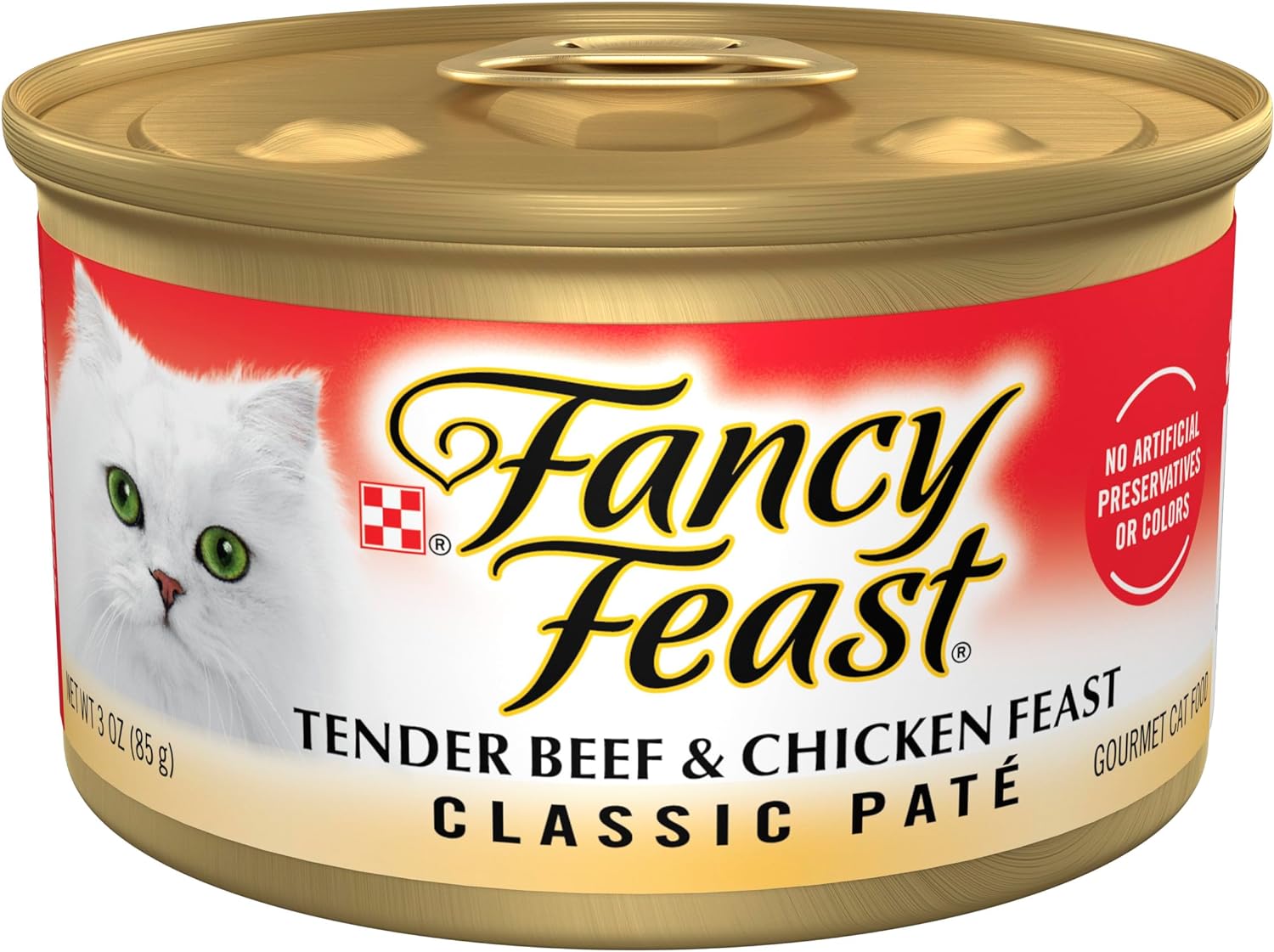Fancy Feast Paté Clásico de Res y Pollo Alimento Húmedo para Gatos (3 oz)