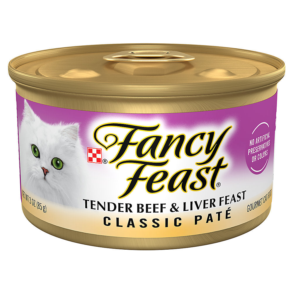 Alimento húmedo Fancy Feast Paté Clásico de Res e Hígado para Gatos (3oz)