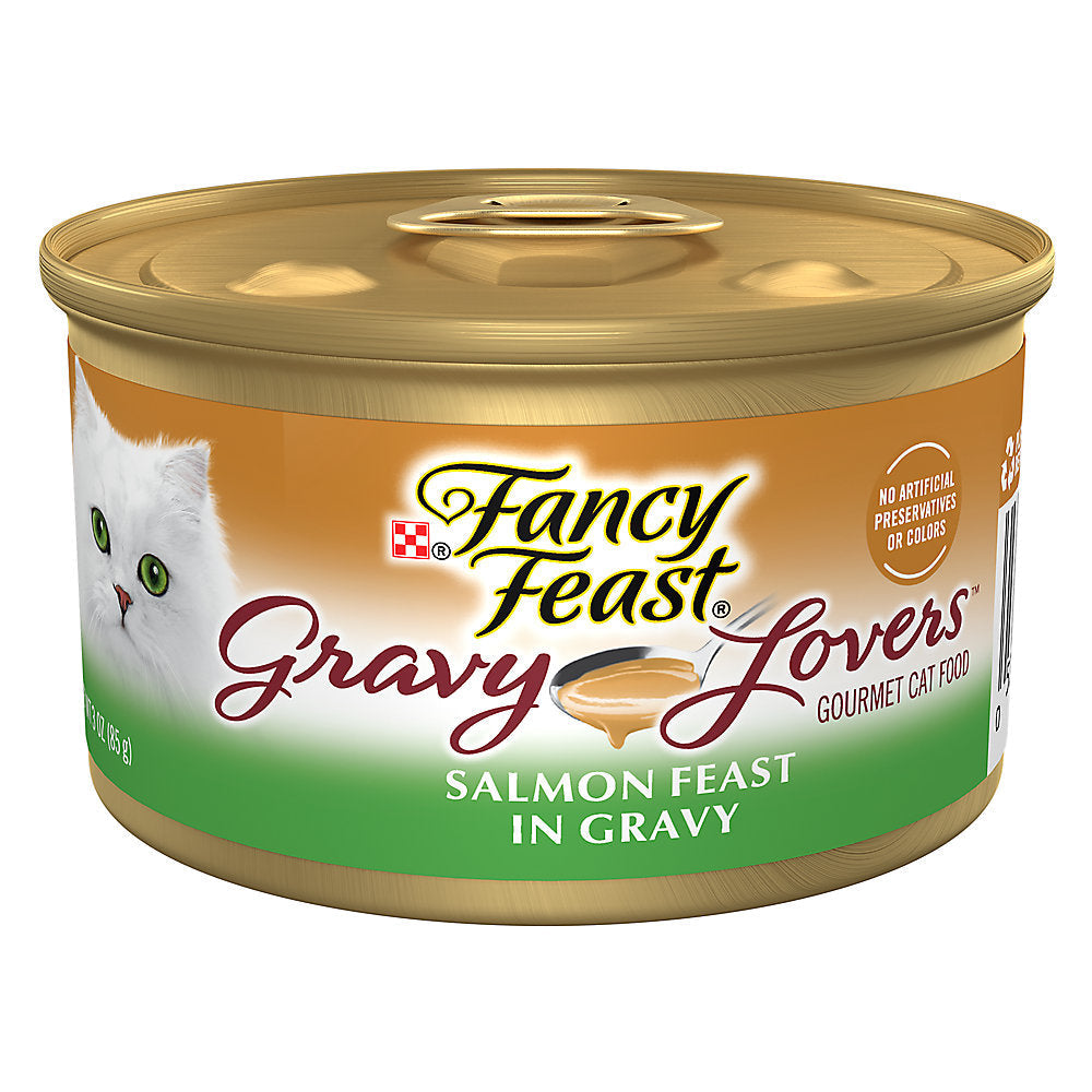 Alimento húmedo para gatos Fancy Feast Gravy Lovers sabor salmón (3 oz)