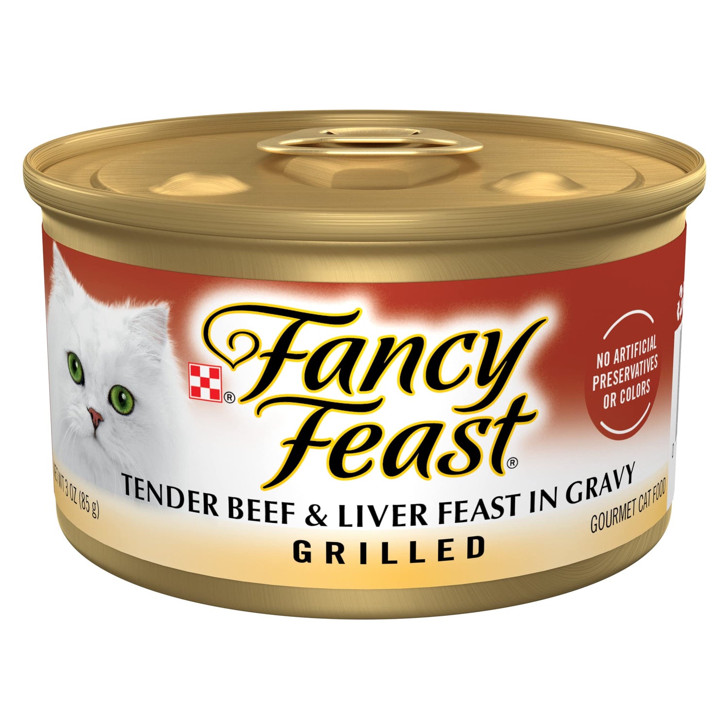 Fancy Feast Grilled Res y Hígado Alimento Húmedo para Gatos (85g)