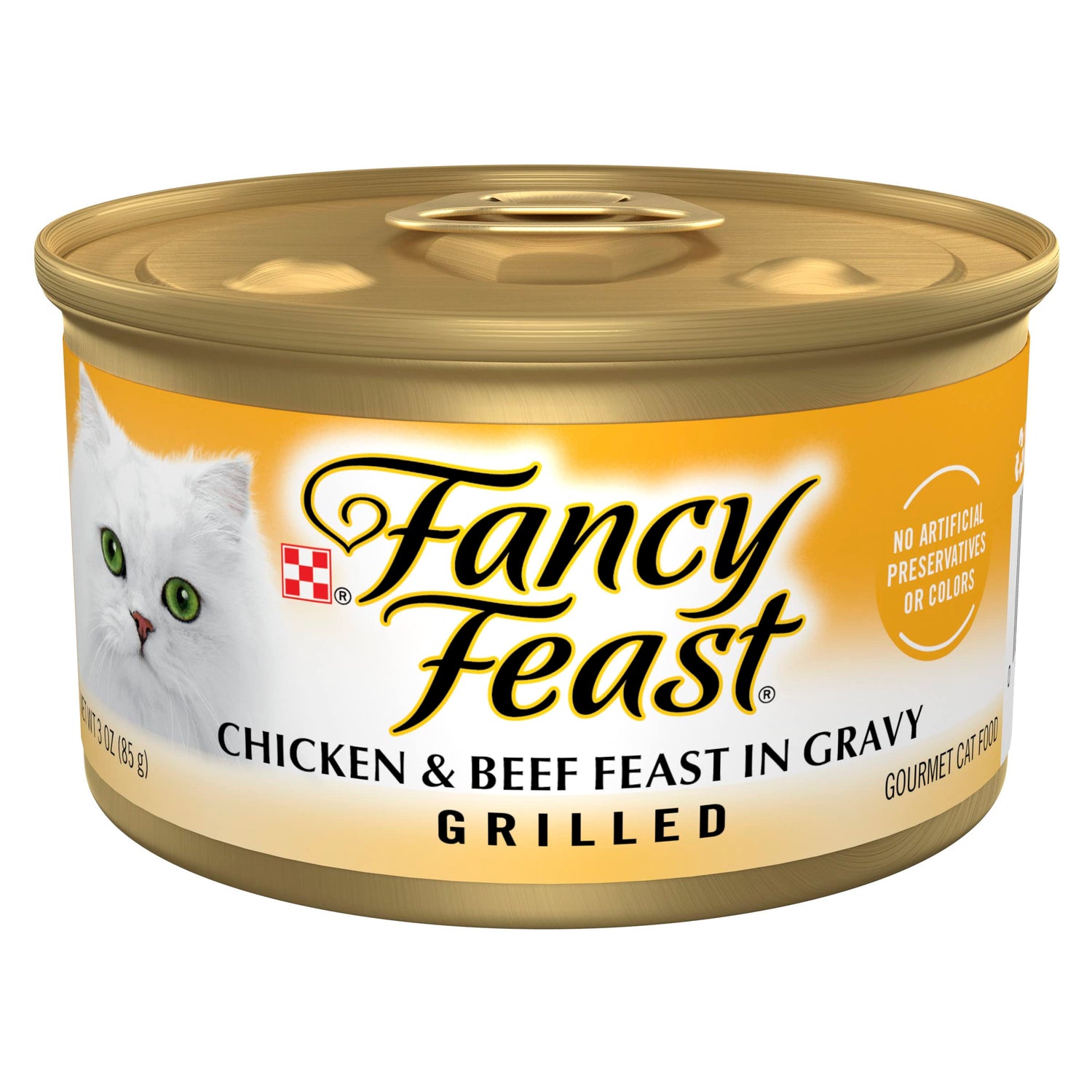 Alimento húmedo Fancy Feast Grilled de pollo y carne de res para gatos (3 oz)