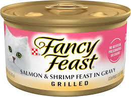 Alimento húmedo Fancy Feast Grilled Salmon & Shrimp para gatos (3 oz)