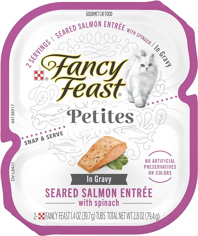 Fancy Feast Petites Salmón Sellado con Espinacas en Salsa (2.8 oz)