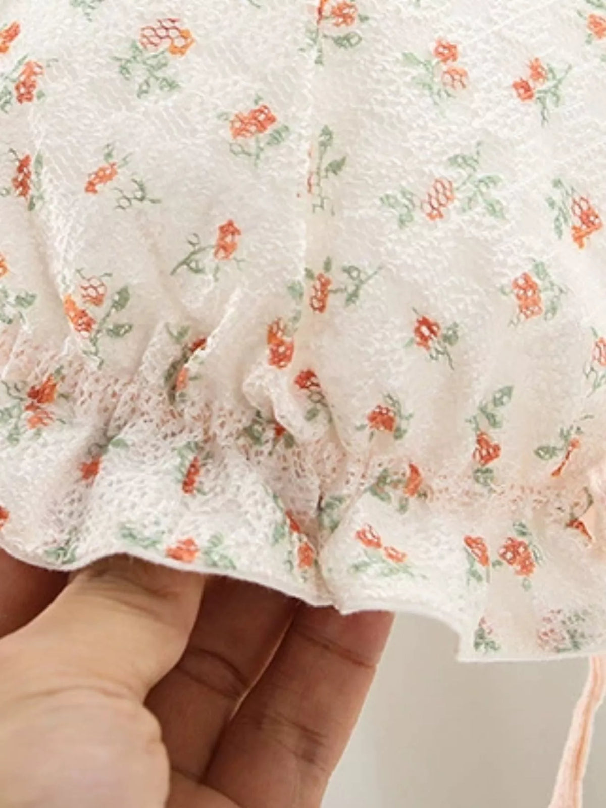 Children's Floral Print Bunny Ear Hat