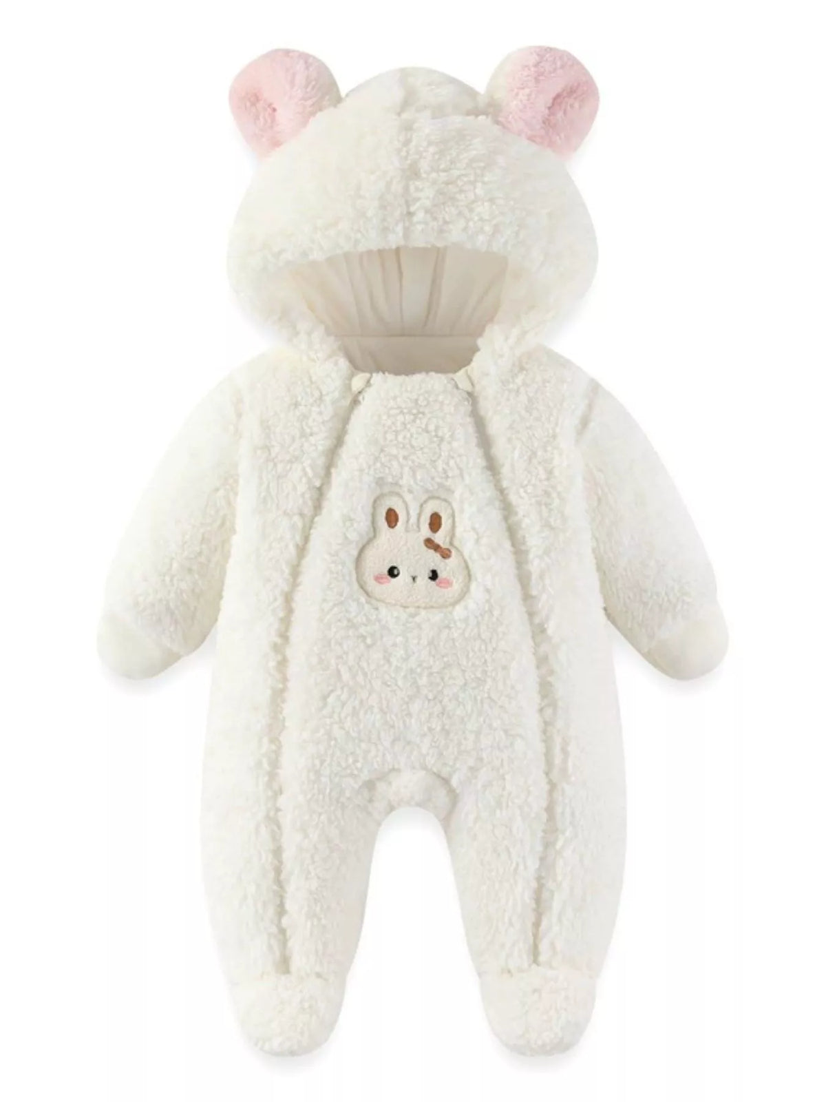 Pijama polar con capucha de conejito para bebé