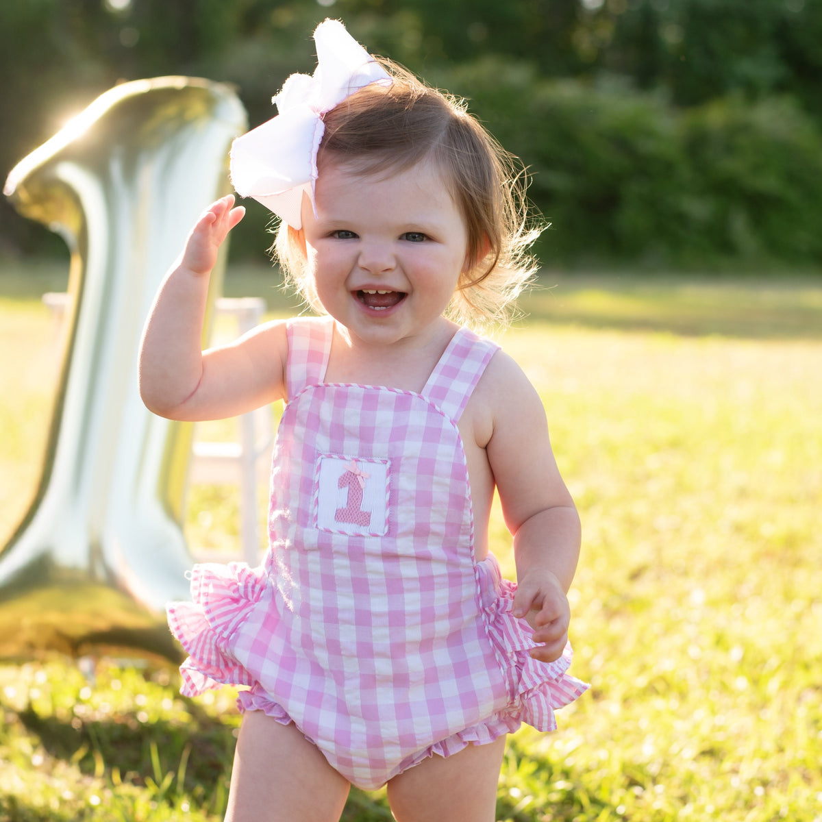 Pastel Pink First Birthday Bubble