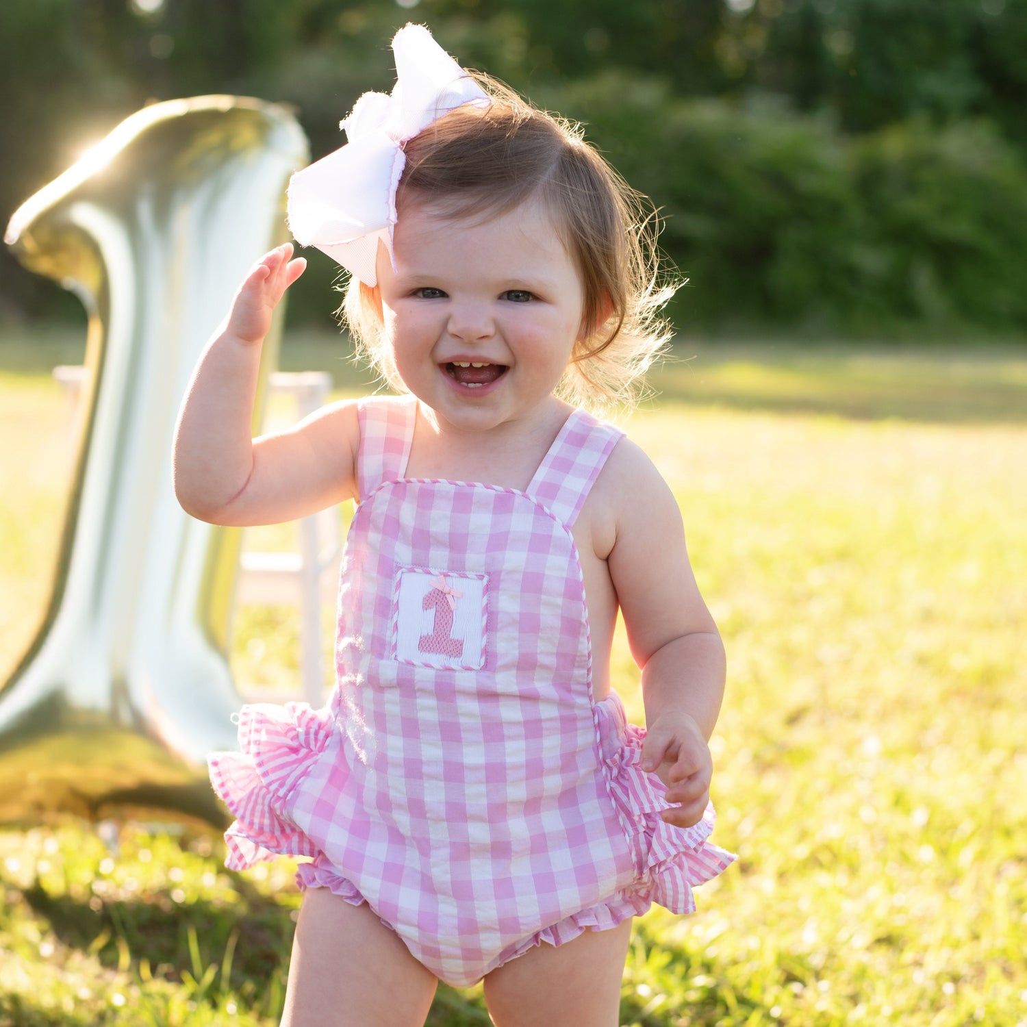 Pastel Pink First Birthday Bubble