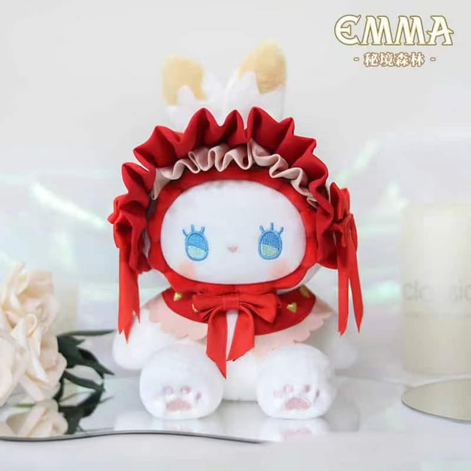 MJ Studio: Emma - Llavero de peluche de Emma color rojo fresa
