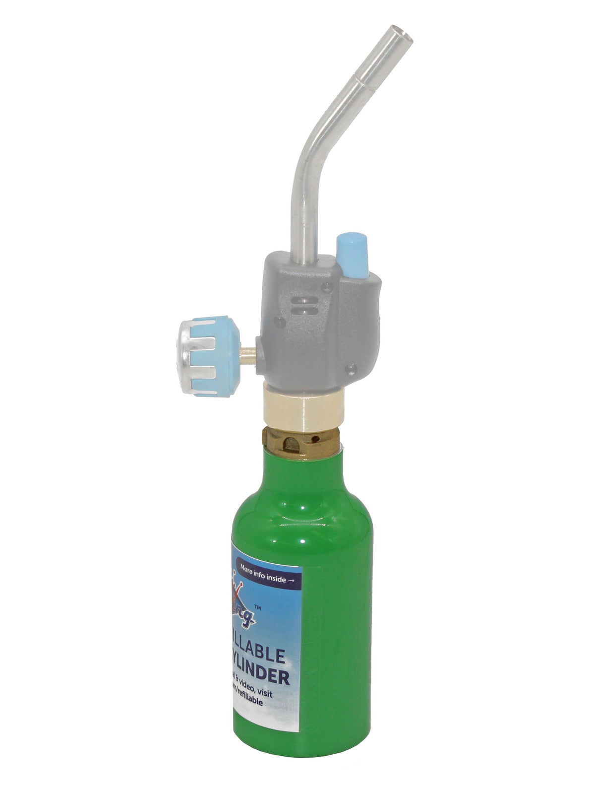 Cilindro de propano mini recargable ecológico Flame King de 1/4 lb 