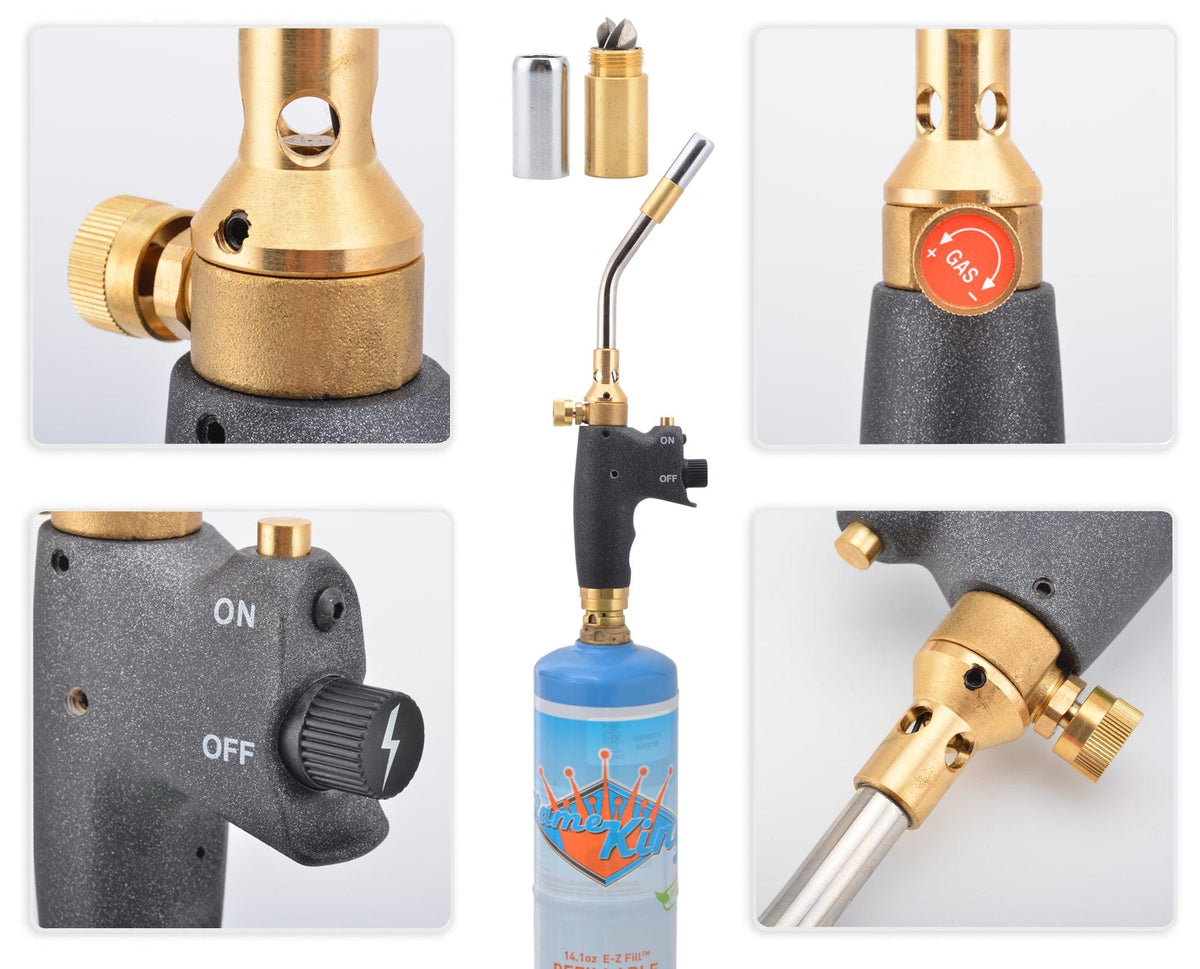 Cabezal de soplete de propano de máxima potencia y encendido automático profesional Flame King Welding 