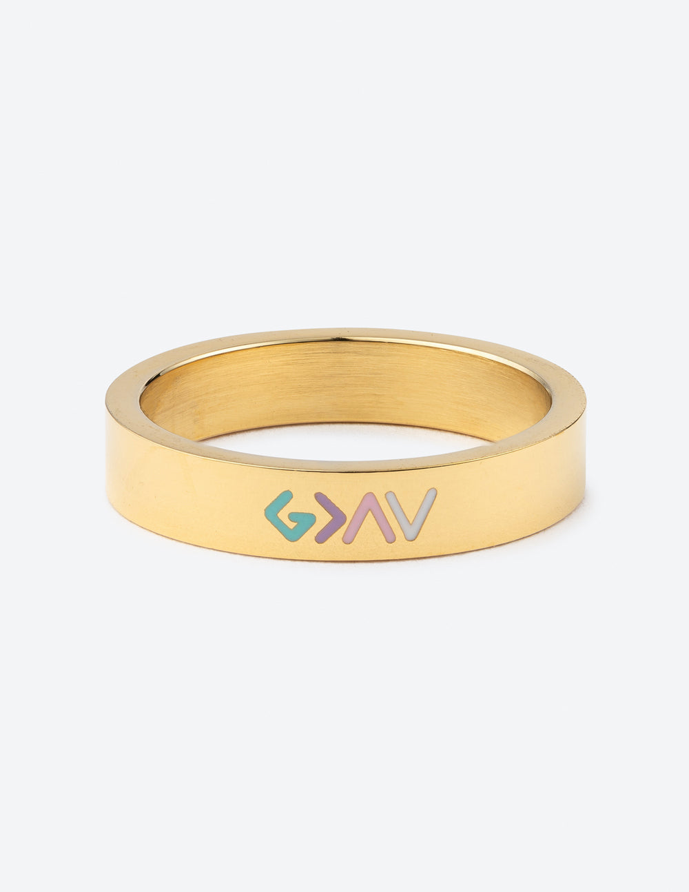 Anillo de esmalte dorado con altos y bajos
