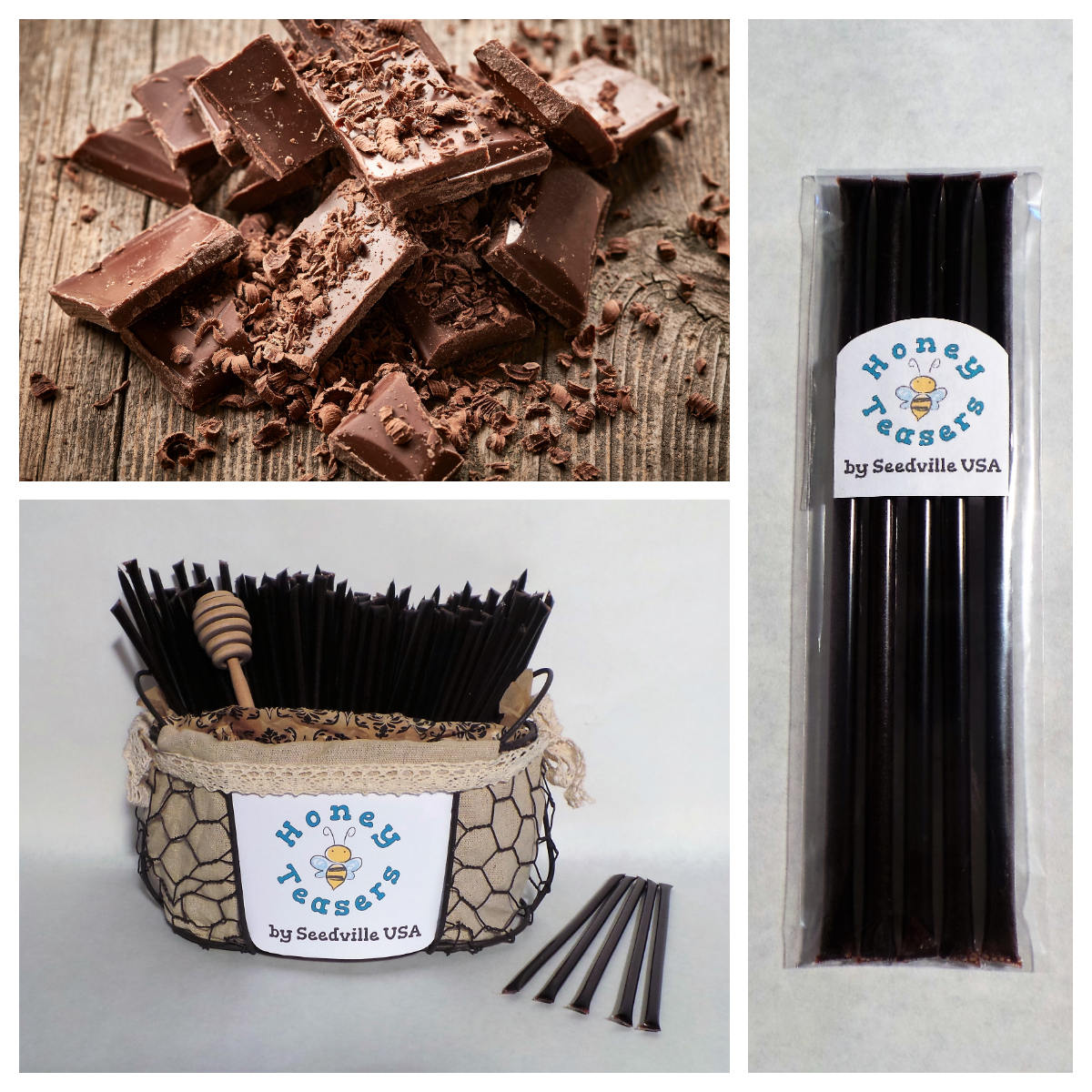 Paquete de 5 palitos de miel y chocolate, palitos de miel natural, pajitas Honeystix