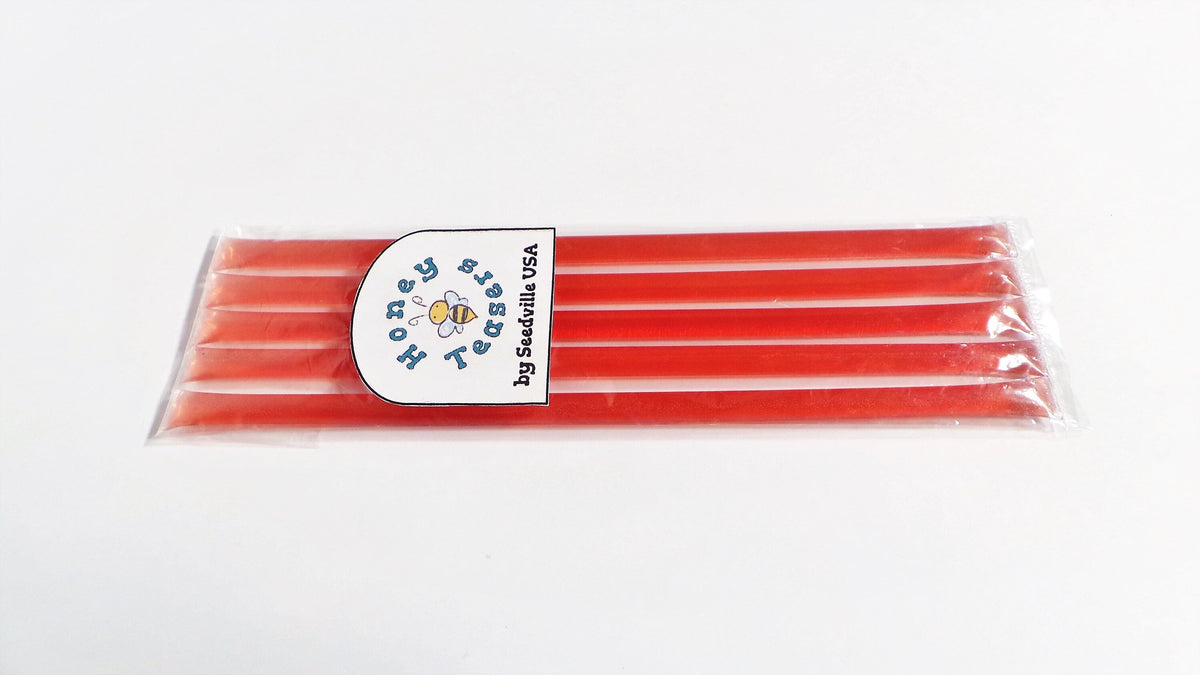 Paquete de 5 palitos de miel y sandía, palitos de miel natural, pajitas Honeystix