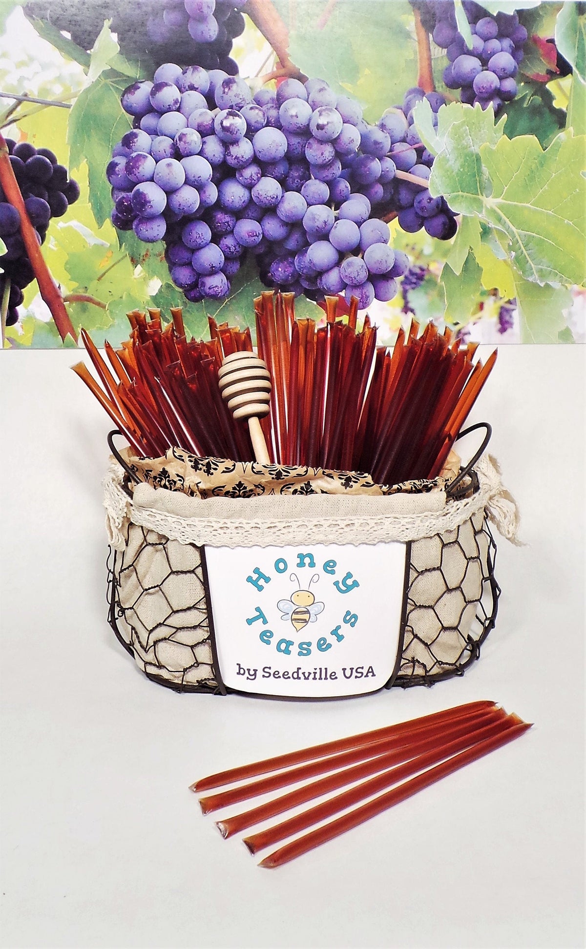 Paquete de 5 palitos de miel de uva, palitos de miel natural, pajitas Honeystix