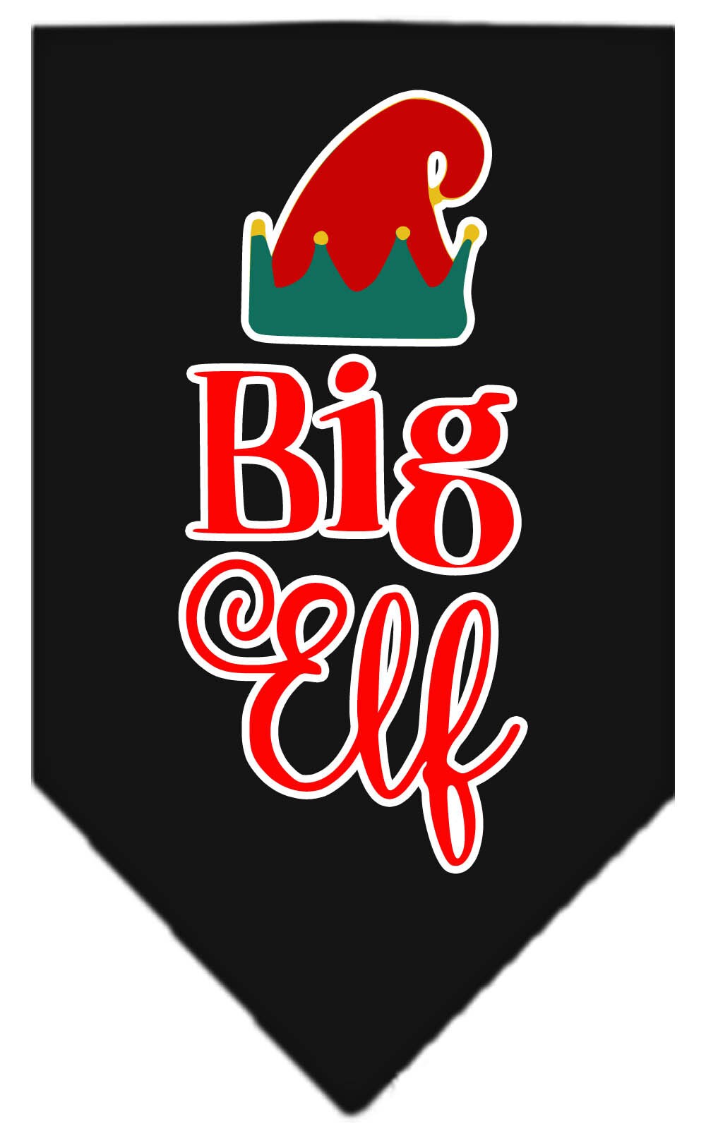 Bandana navideña para mascotas y perros serigrafiada, "Big Elf"