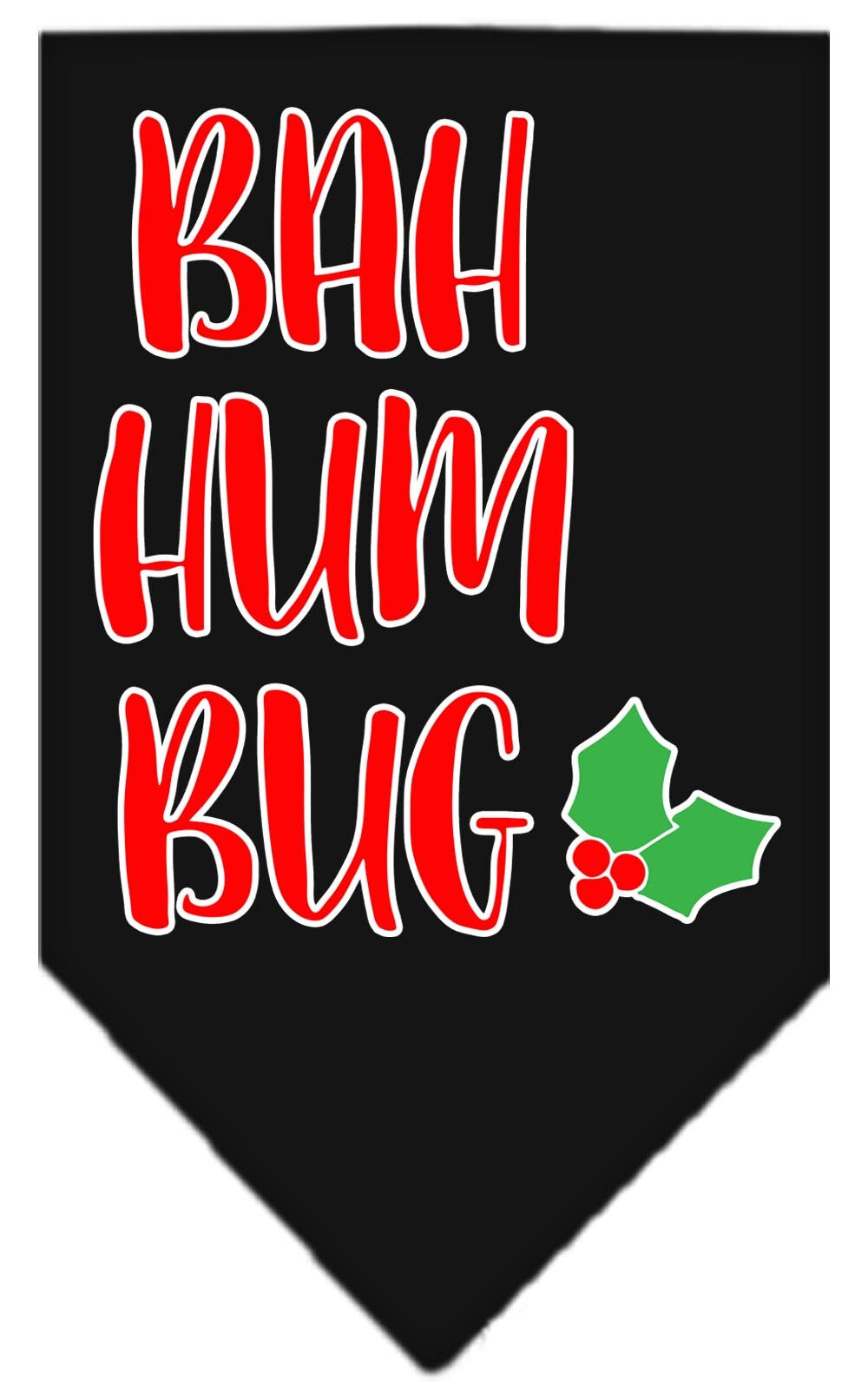 Bandana navideña para mascotas y perros serigrafiada, "Bah Humbug"