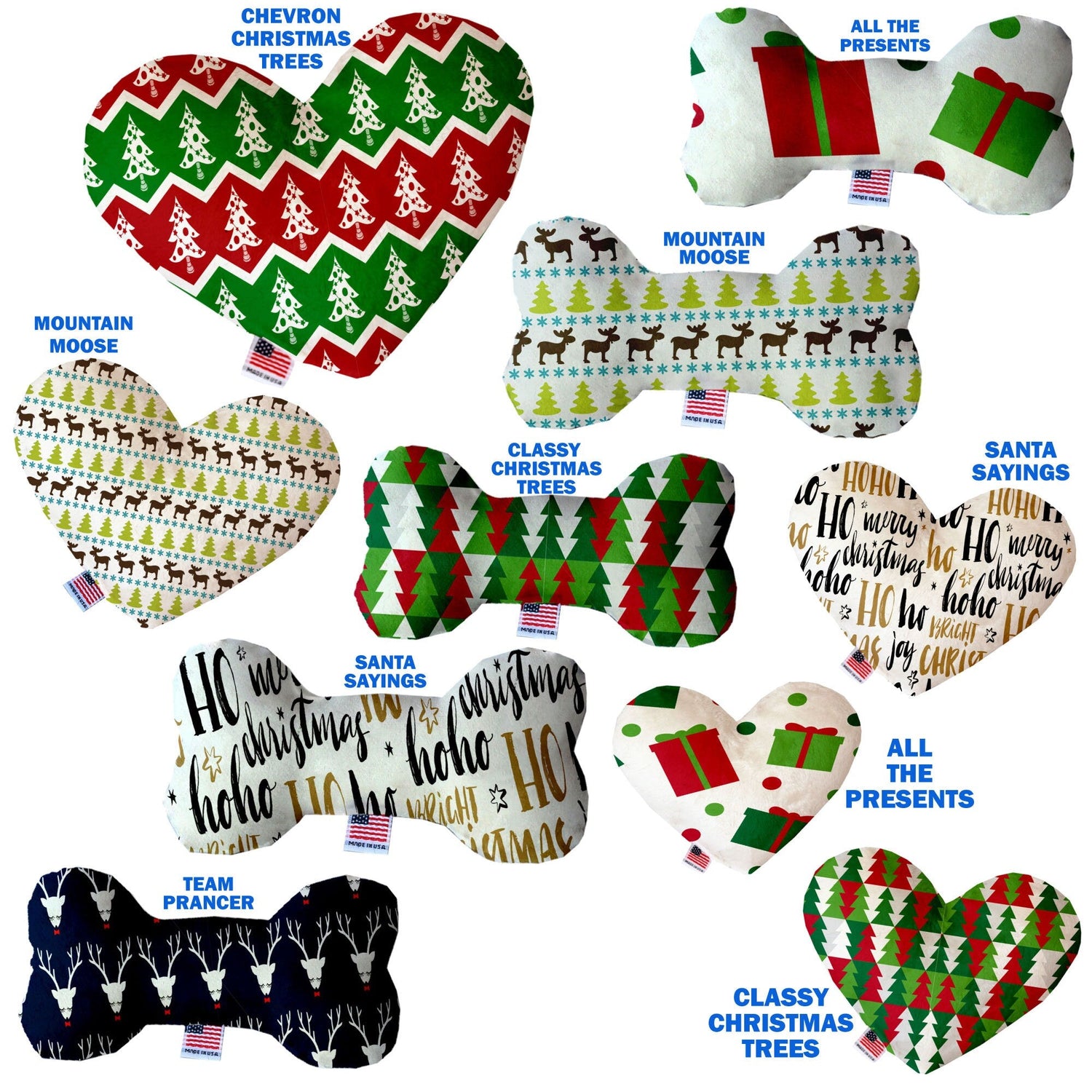 Juguetes de peluche navideños de corazón y hueso - Grupo navideño con estilo