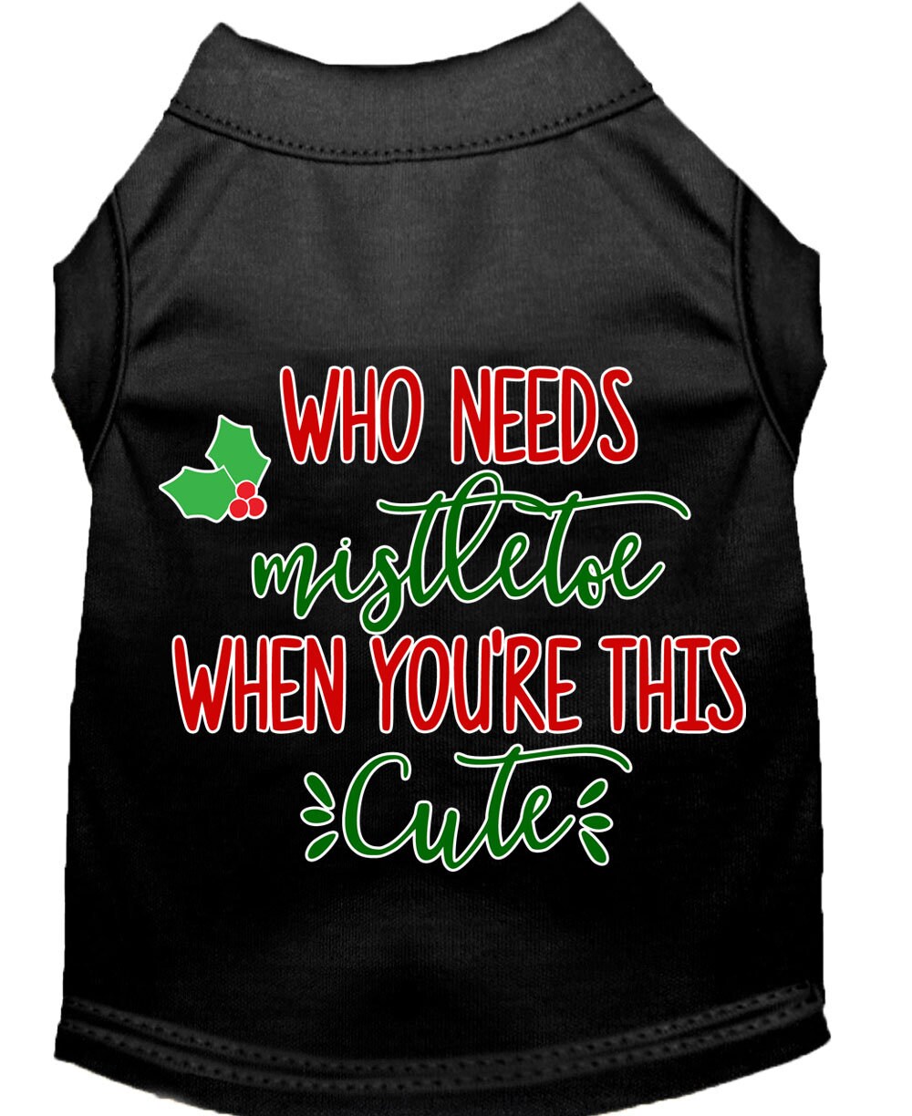 Camiseta navideña para perros y gatos con serigrafía "¿Quién necesita muérdago?"