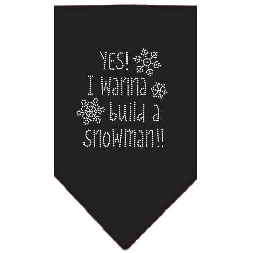Bandana navideña para perro y mascota con diamantes de imitación: "¡Sí! Quiero hacer un muñeco de nieve".