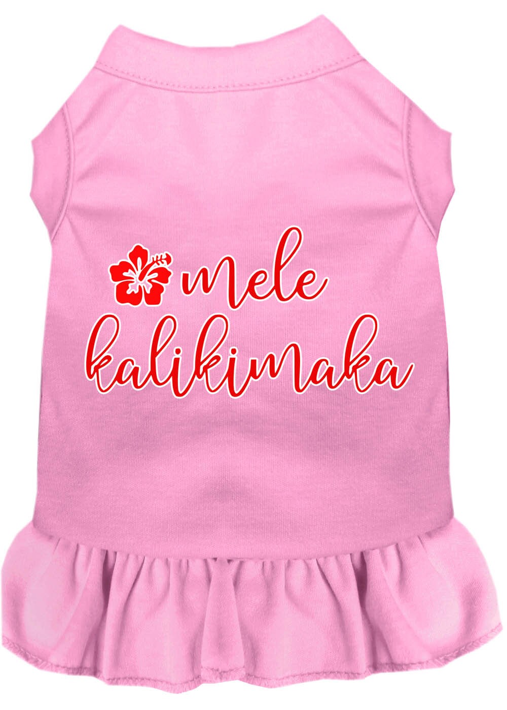 Vestido navideño para perros y gatos serigrafiado, "Mele Kalikimaka"