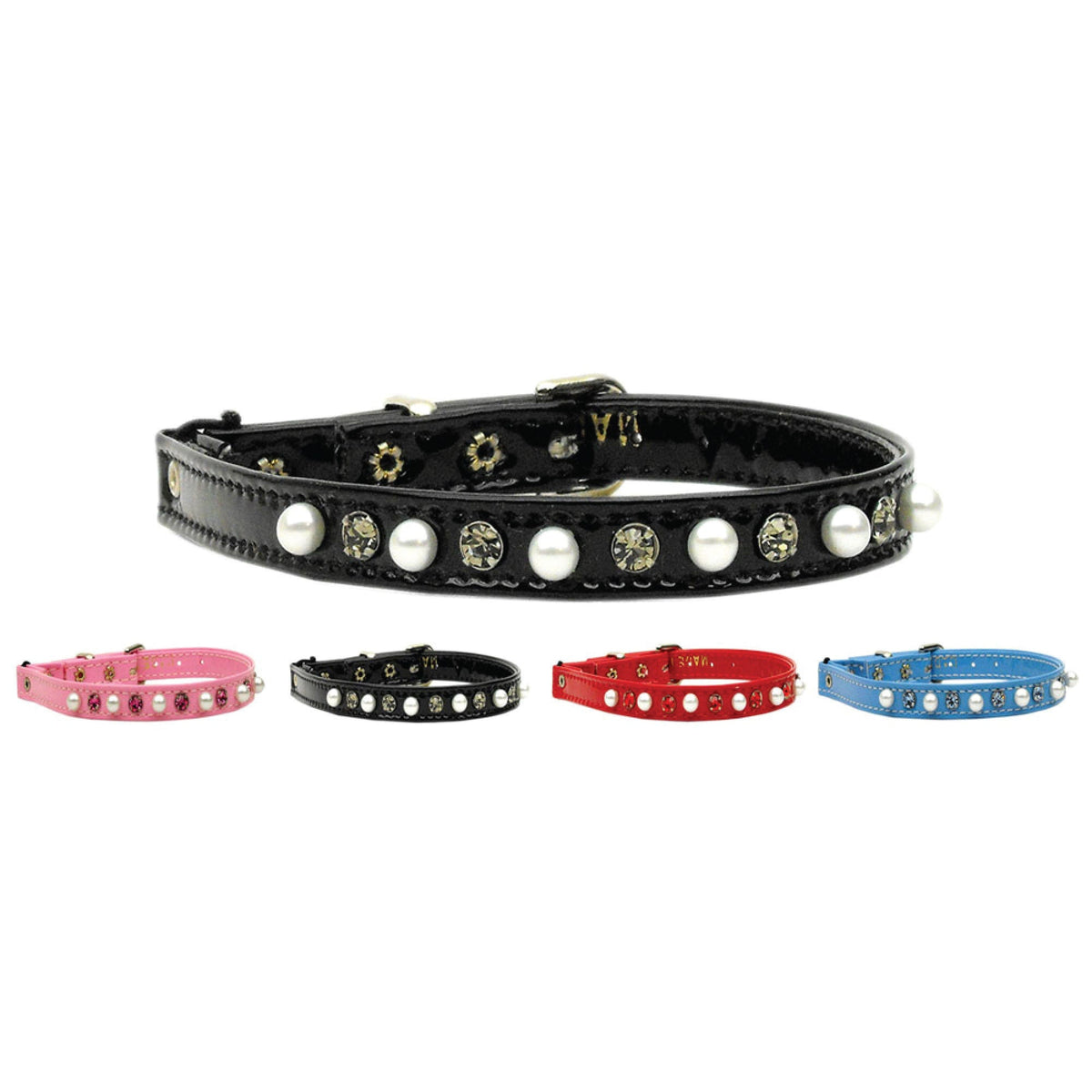 Collar de seguridad para gatos "Patent Jewel & Pearl"
