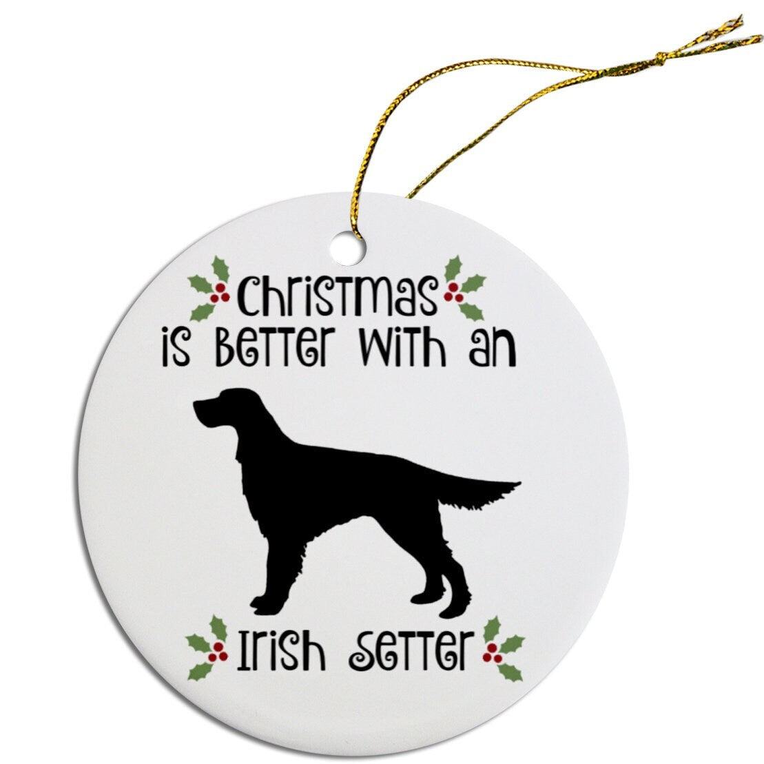 La Navidad es mejor con un adorno para el árbol de Navidad de un setter irlandés