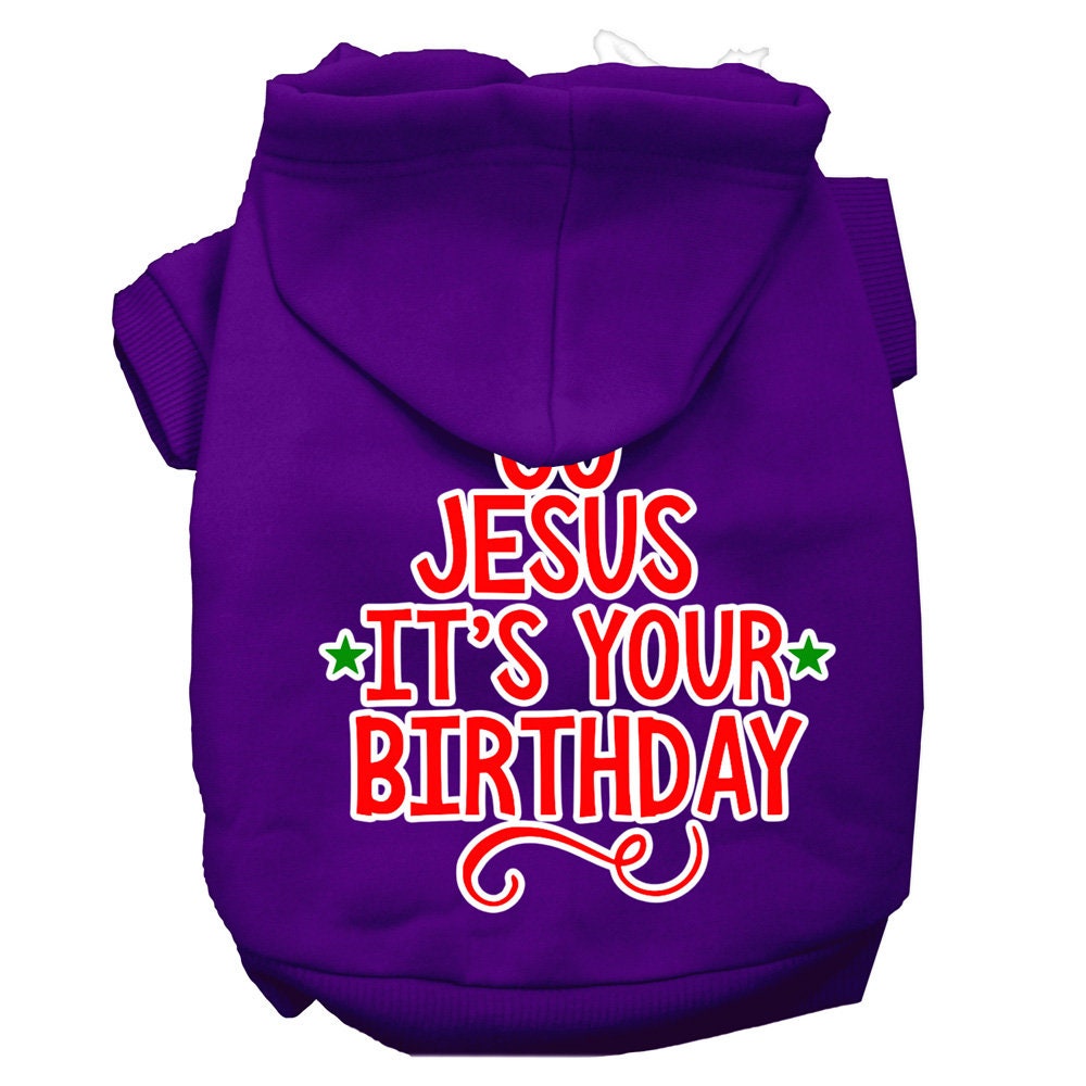 Sudadera navideña para perro y gato con serigrafía "Anda, Jesús, es tu cumpleaños".