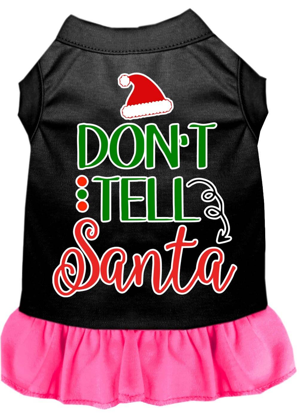 Vestido navideño para perro, serigrafiado, "Don't Tell Santa"