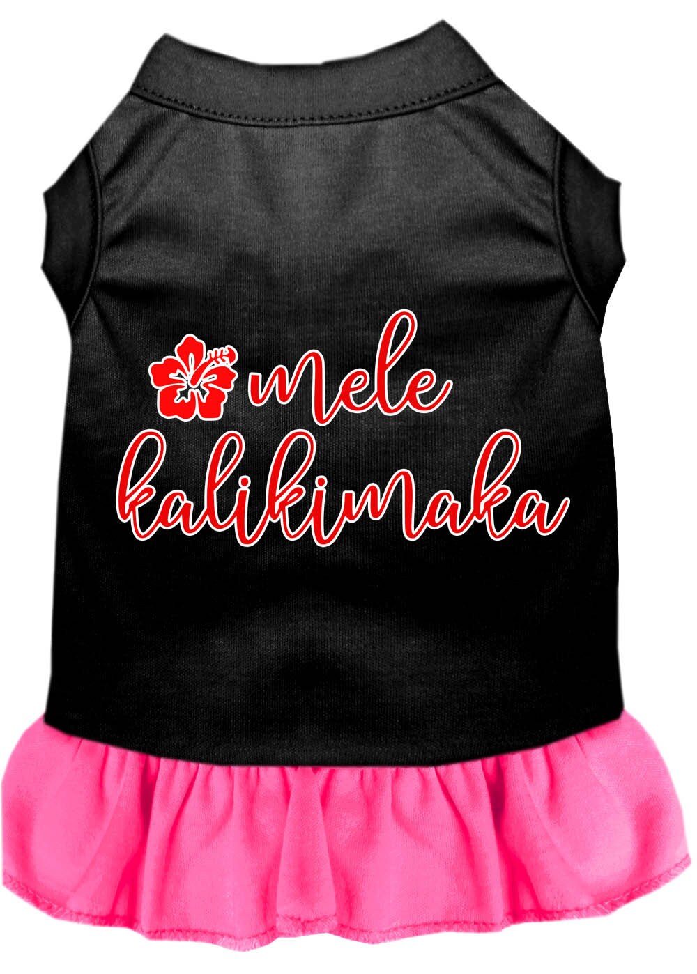 Vestido navideño para perros y gatos serigrafiado, "Mele Kalikimaka"