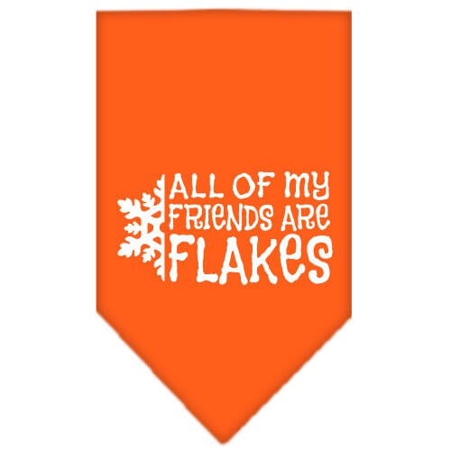 Bandana navideña para mascotas y perros serigrafiada con la frase "Todos mis amigos son Flakes"