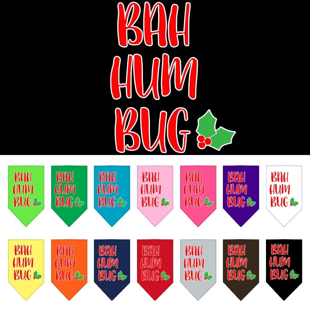 Bandana navideña para mascotas y perros serigrafiada, "Bah Humbug"