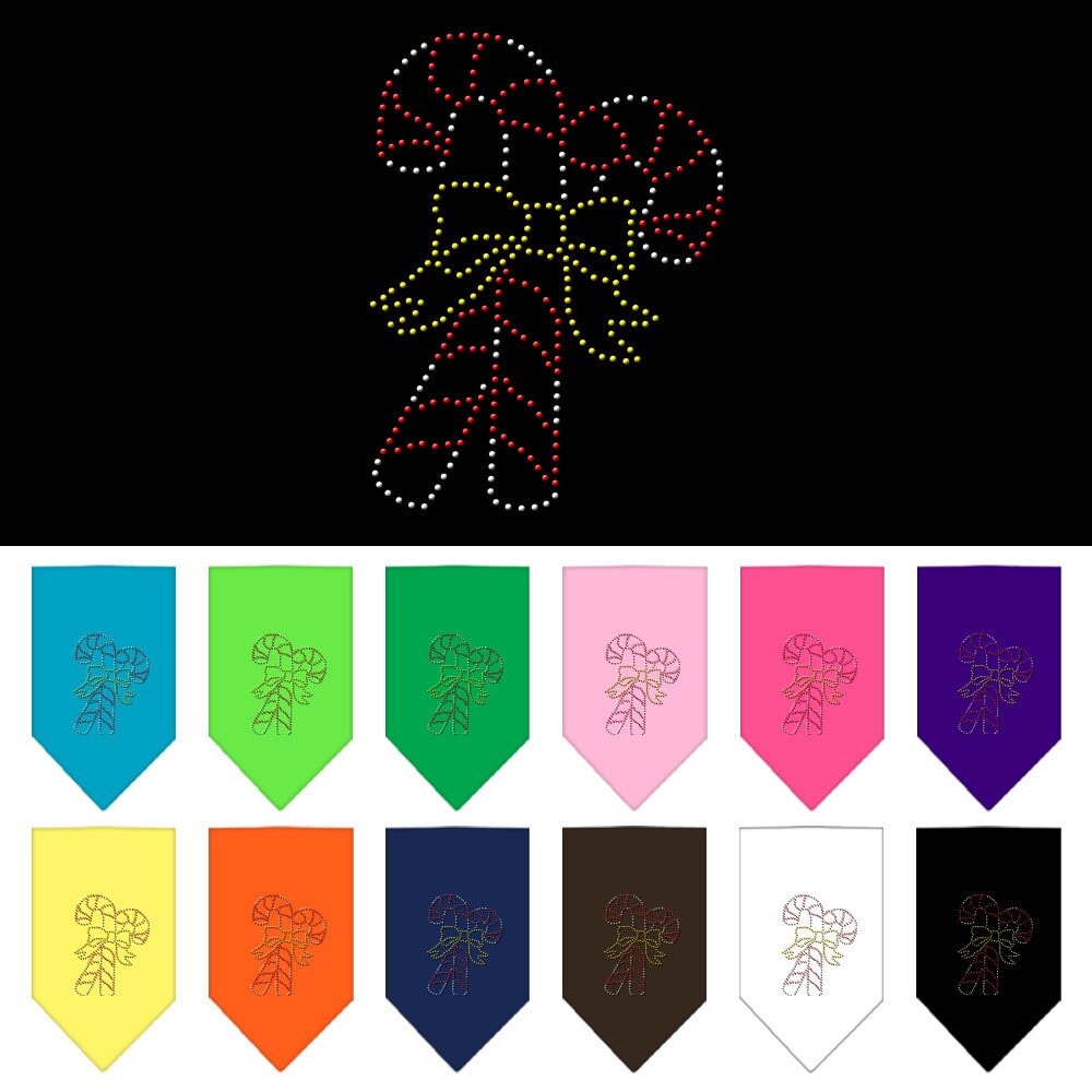 Pañuelo navideño con diamantes de imitación para mascotas y perros, "Bastones de caramelo"