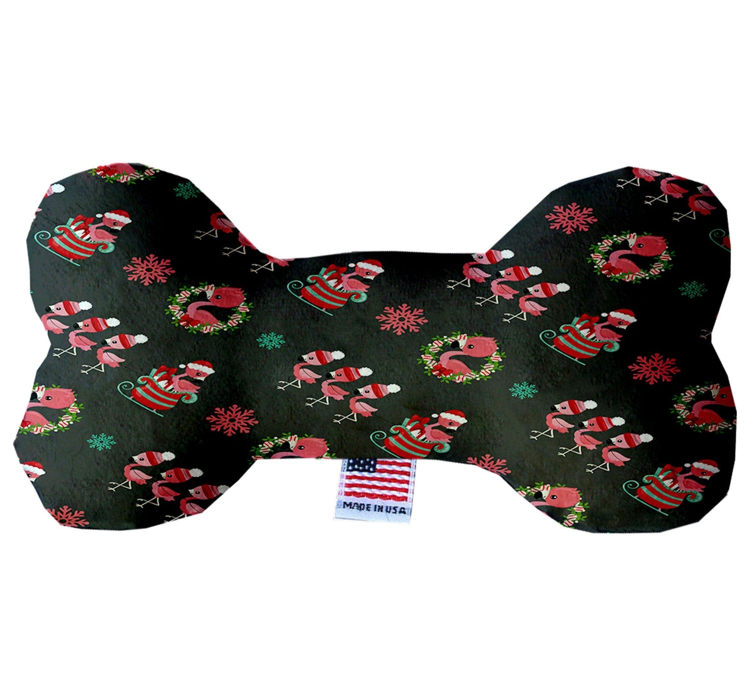"Christmas Flamingo" Plush Bone Toy