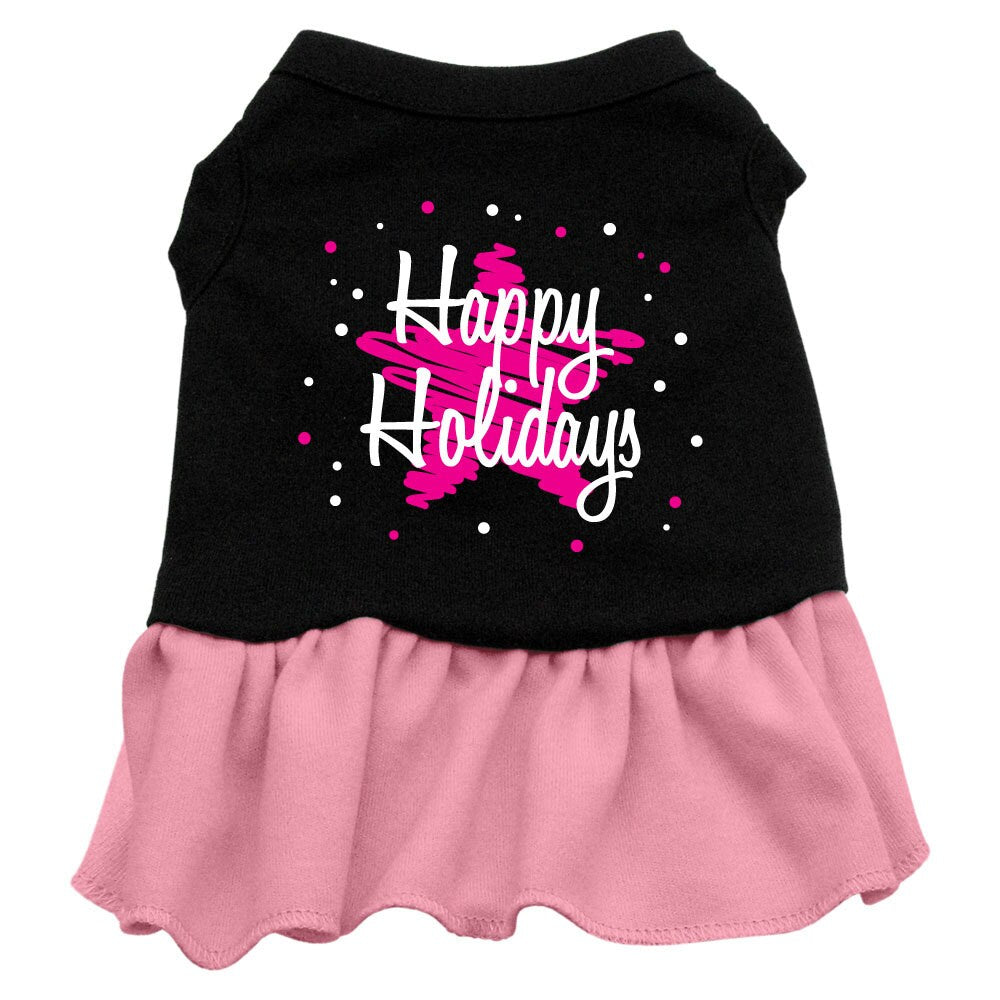 Vestido navideño para perro y gato serigrafiado, "Felices fiestas"