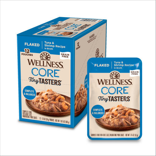 Wellness CORE Tiny Tasters Atún desmenuzado y camarones (1.75 oz)