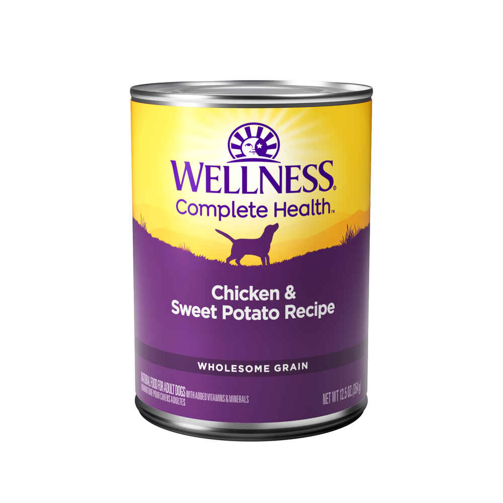 Alimento húmedo para perros adultos Wellness de pollo y boniato (12.5 oz)