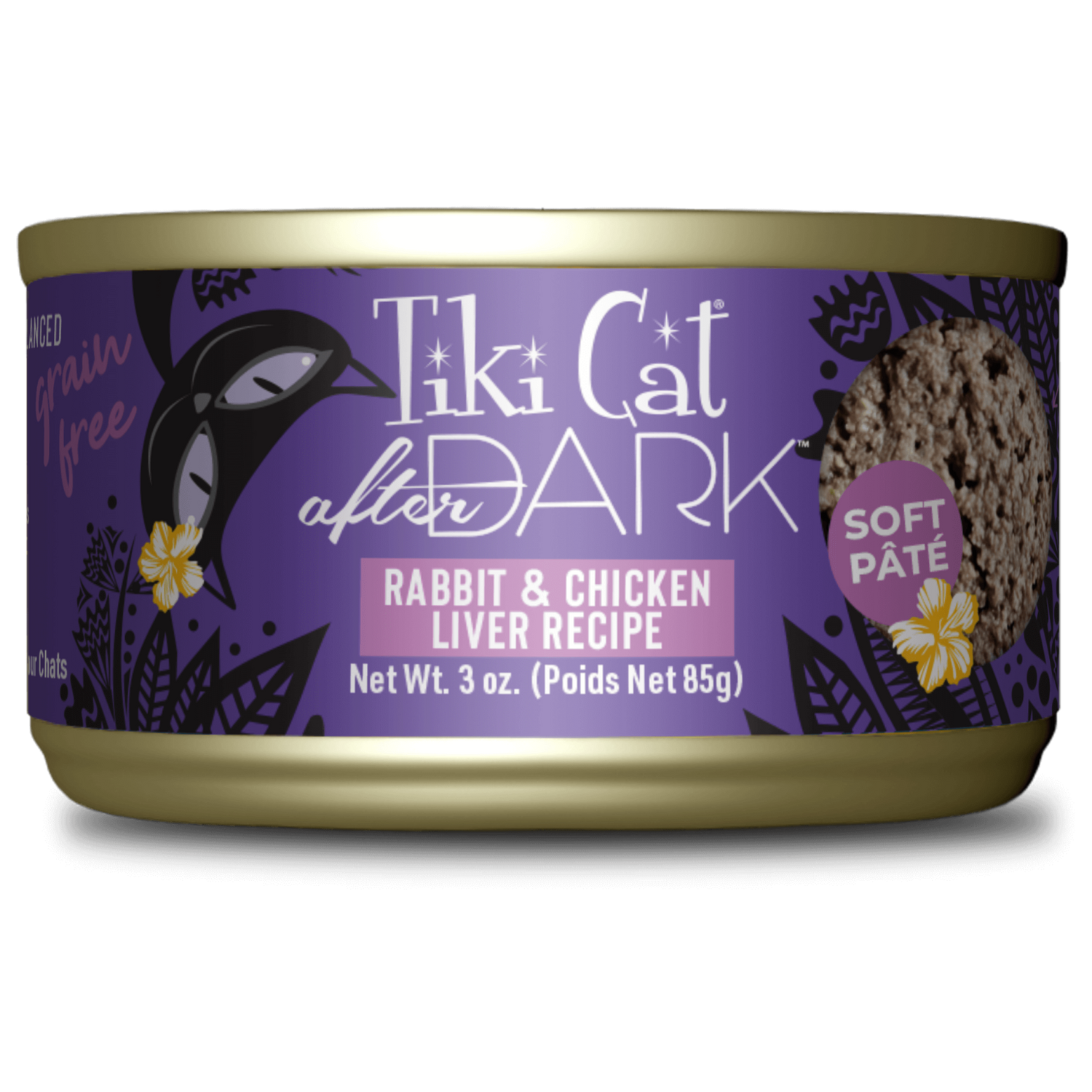Paté de conejo y de hígado de pollo Tiki Cat After Dark (3oz)