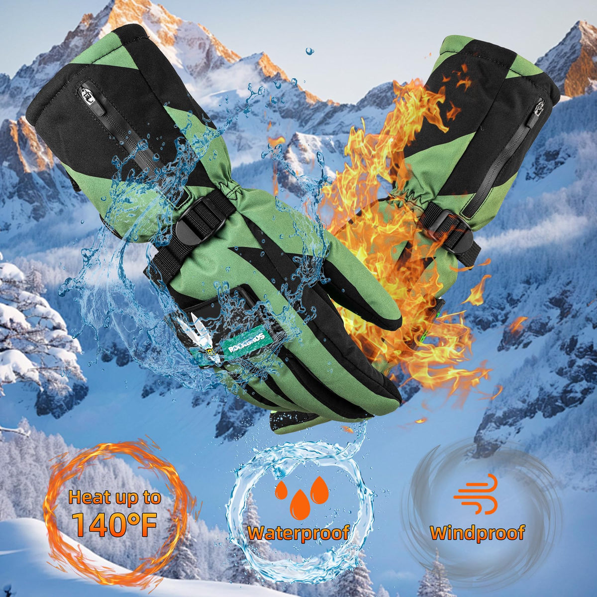 ROCKBROS Heated Gloves, Rechargeable Winter Touchscreen Hand Warmers for Men  Women