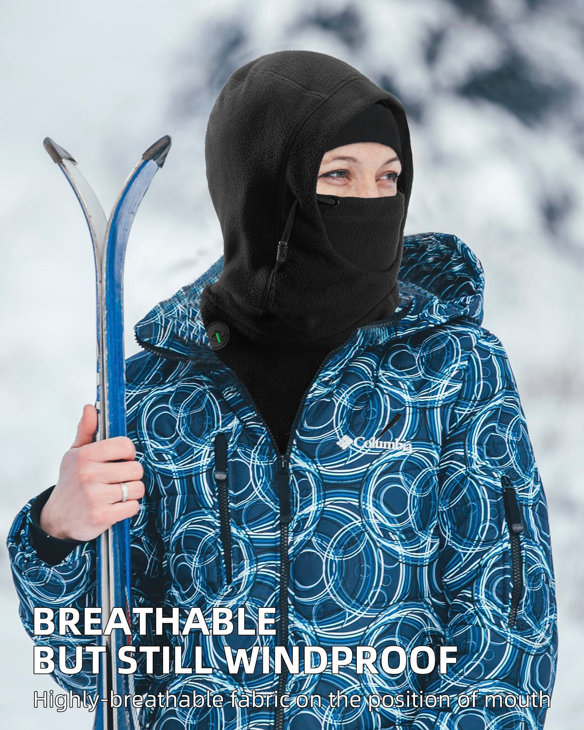 Pasamontañas térmico de forro polar ROCKBROS para esquí, para invierno, para hombre y mujer 
