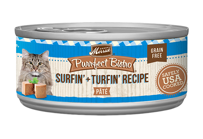 Merrick Purrfect Bistro Paté de Carne y Pescado sin Cereal para Adultos (3 oz)