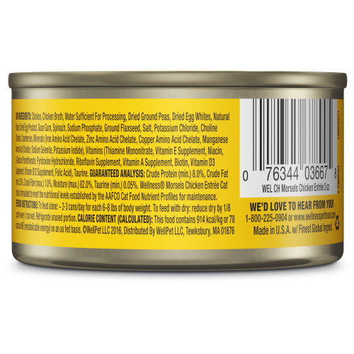 Alimento húmedo para gatos Wellness Complete Health Adult Morsels de pollo (5.5 oz)