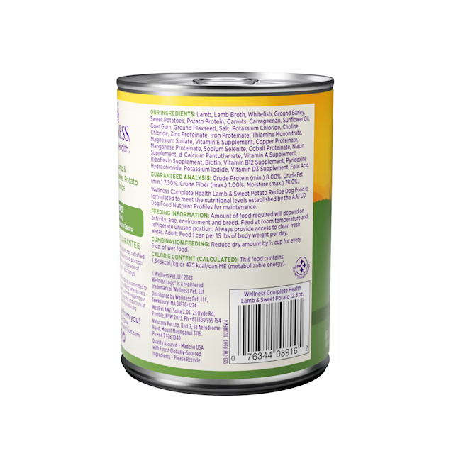 Wellness Adult Cordero y Batata Alimento Húmedo para Perros (12.5oz)